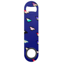 Gradient Butterflies on Blue Speed Bottle Opener