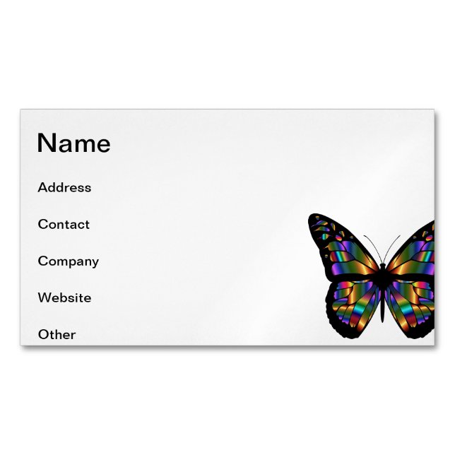 Gradient butterfly cartoon 	Magnetic business card (Front)