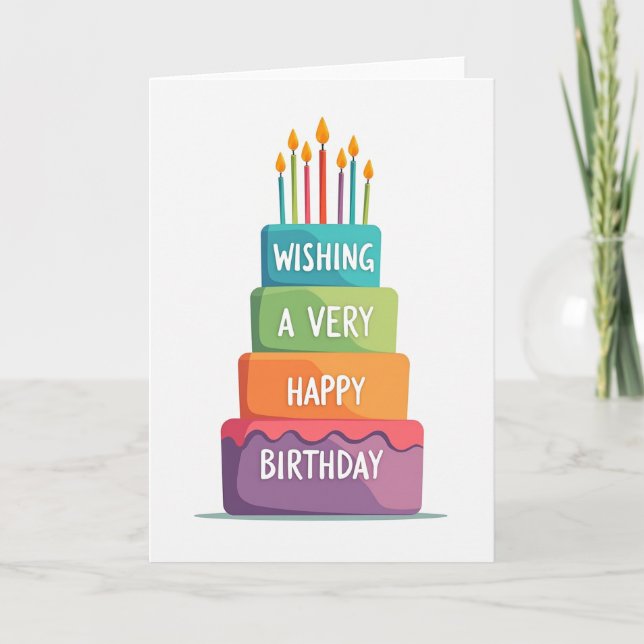 Gradient Cake Birthday Card (Front)