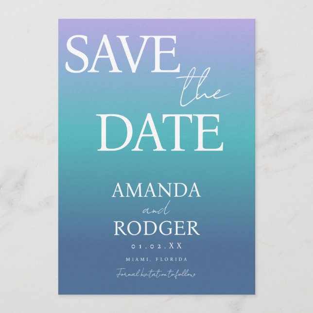 Gradient Candy Hues Save the Date  Invitation (Front)