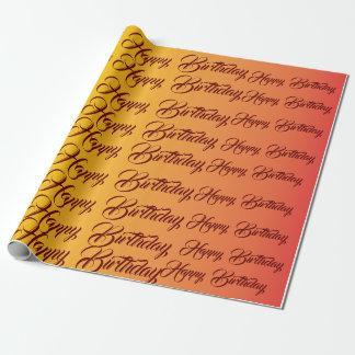Gradient Cheerful Birthday Celebration Wrapping Paper
