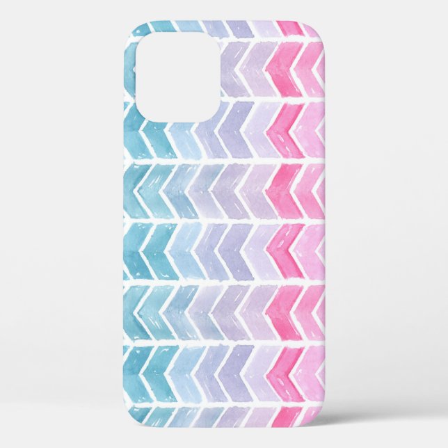 Gradient Chevron: Watercolor Herringbone Pattern. Case-Mate iPhone Case (Back)