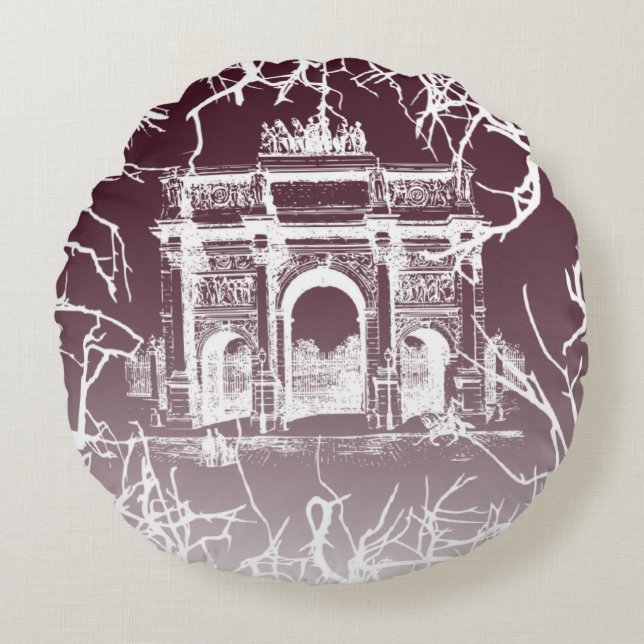 gradient color with triumph arc round cushion (Front)