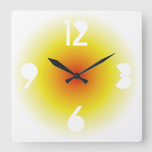 Gradient Colors by Masanser PIXELAT Square Wall Clock