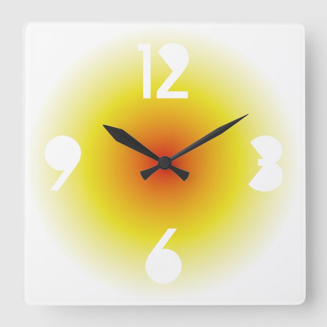 Gradient Colors by Masanser PIXELAT Square Wall Clock (Front)