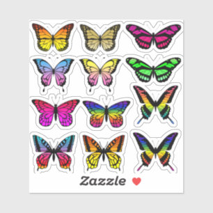 Gradient colour butterfly sticker pack
