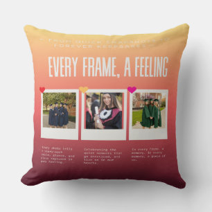 Gradient Colour Graduation Memories Collage Cushion