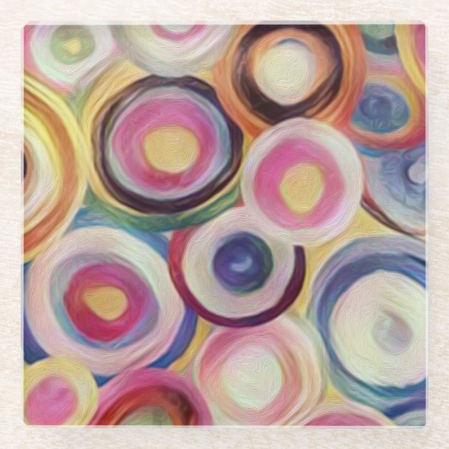 Gradient colour, rough texture background. glass coaster (Front)