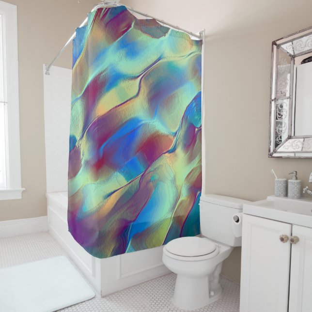 Gradient coloured rocky dune with soft bright shower curtain (In Situ)