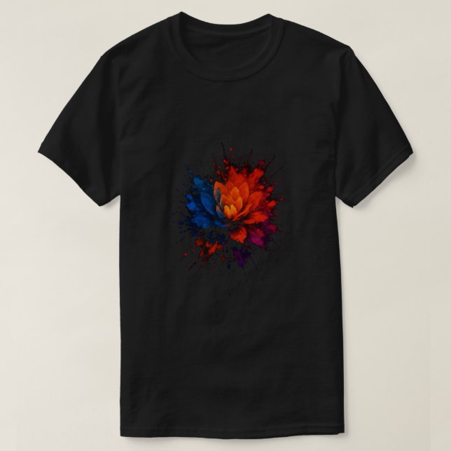 gradient colourful splash flower T-Shirt (Design Front)