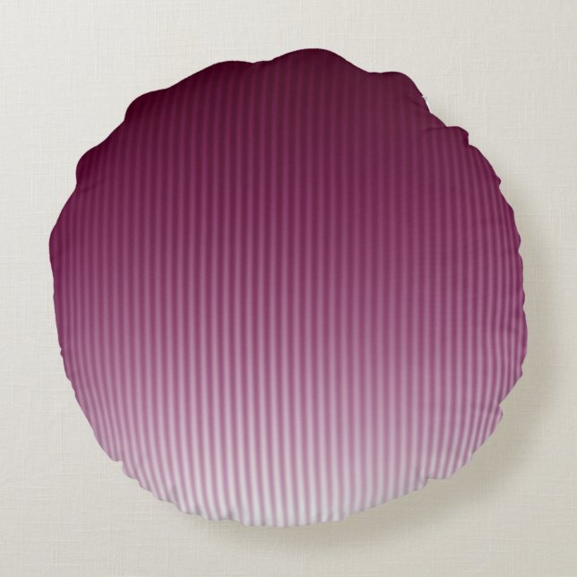 Gradient Cool Stylish Trendy Red Stripe Pattern Round Cushion (Back)