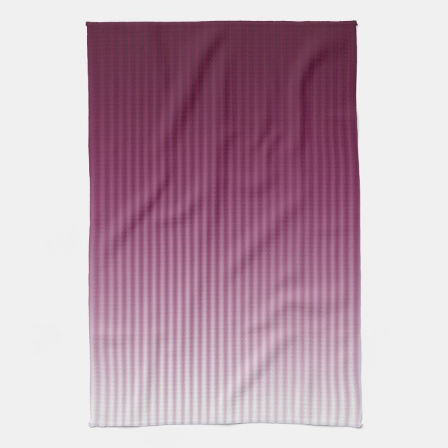 Gradient Cool Stylish Trendy Red Stripe Pattern Tea Towel (Vertical)