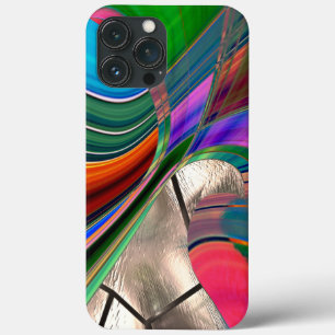 Gradient curved stripes and metallic sheen, over… iPhone 13 pro max case
