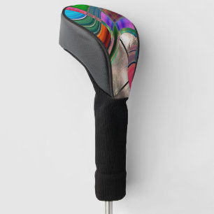 Gradient curved stripes and metallic sheen, over…  golf head cover