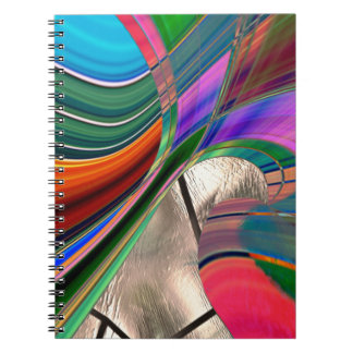 Gradient curved stripes and metallic sheen, over…  notebook