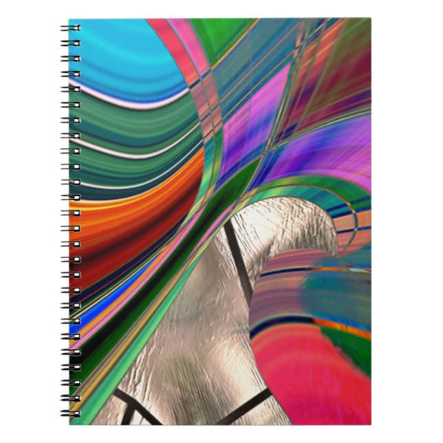 Gradient curved stripes and metallic sheen, over…  notebook (Front)