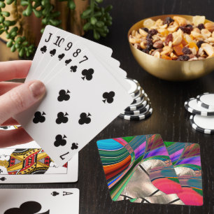 Gradient curved stripes and metallic sheen, over… playing cards
