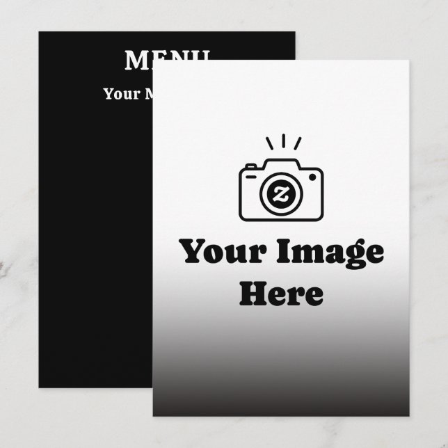 Gradient Custom Text and Image Menu (Front/Back)