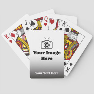 Gradient Custom Text and Image  Playing Cards