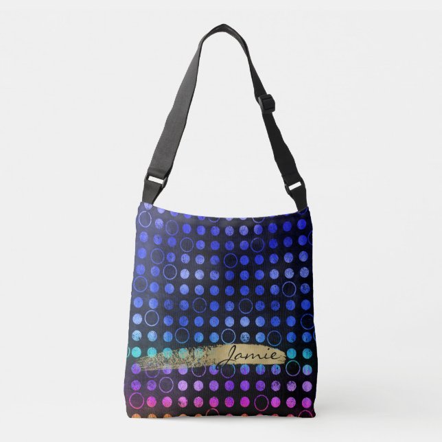 Gradient Dots and Circles Custom Cross Body Bag (Front)