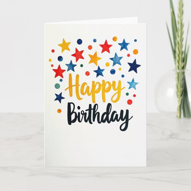 Gradient Festive Birthday Card (Front)