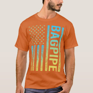 Gradient Flag 02 Bagpipe Bagpipes Bagpiper T-Shirt
