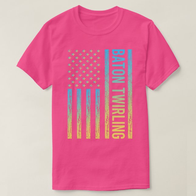 Gradient Flag 02 Baton Twirling Twirl Twirler T-Shirt (Design Front)