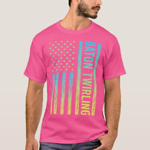 Gradient Flag 02 Baton Twirling Twirl Twirler T-Shirt