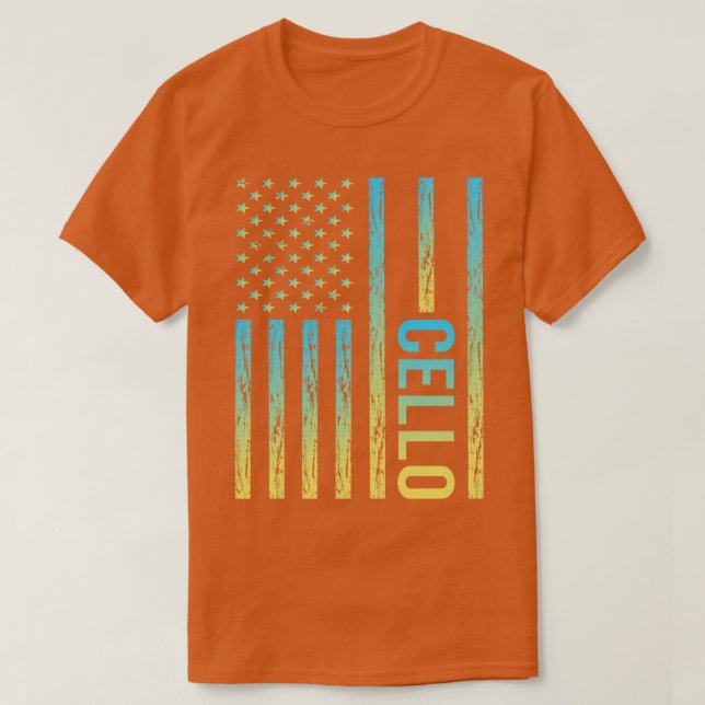 Gradient Flag 02 Cello Cellist T-Shirt (Design Front)
