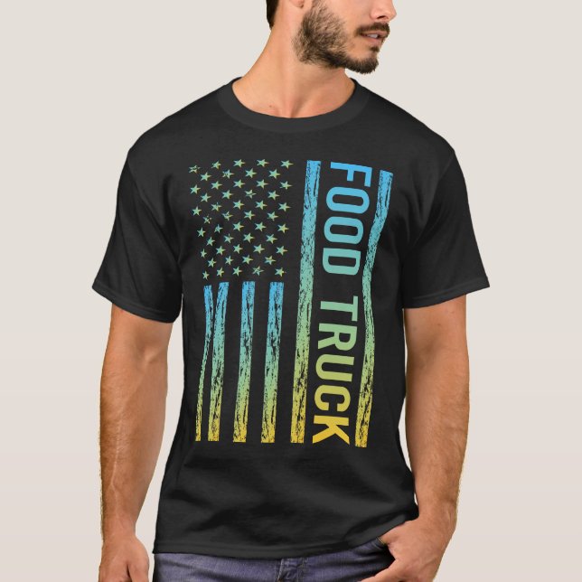 Gradient Flag 02 Food Truck Trucks T-Shirt (Front)