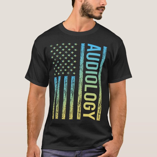 Gradient Flag Audiology Audiologist T-Shirt (Front)