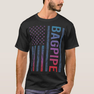 Gradient Flag Bagpipe Bagpipes Bagpiper T-Shirt