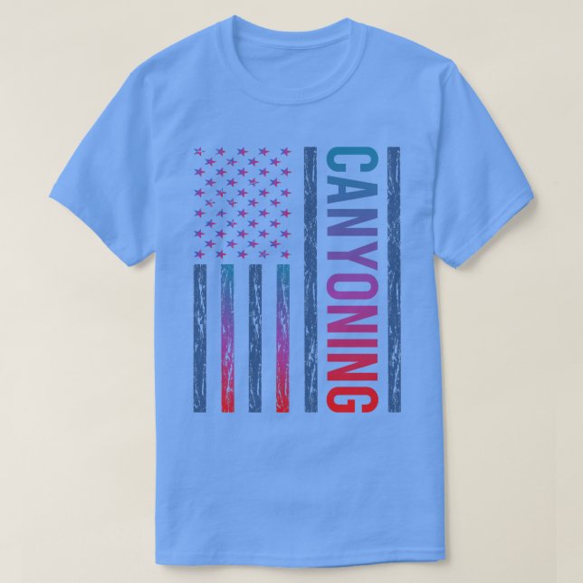 Gradient Flag Canyoning Canyon Canyoneering T-Shirt (Design Front)