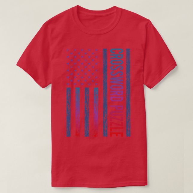 Gradient Flag Crossword Puzzles T-Shirt (Design Front)