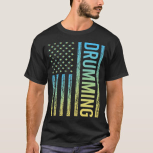 Gradient Flag Drumming Drummer Drum Drums T-Shirt
