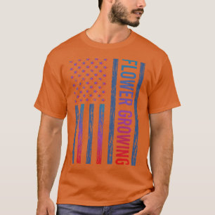 Gradient Flag Flower Growing Flowers Gardening T-Shirt
