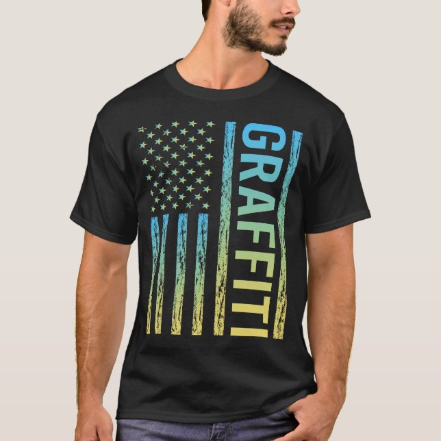 Gradient Flag Graffiti T-Shirt (Front)