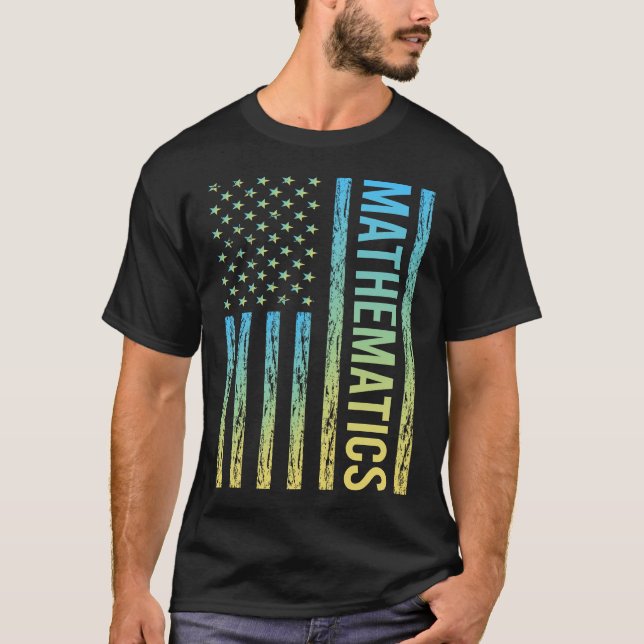 Gradient Flag Mathematics Math Maths T-Shirt (Front)