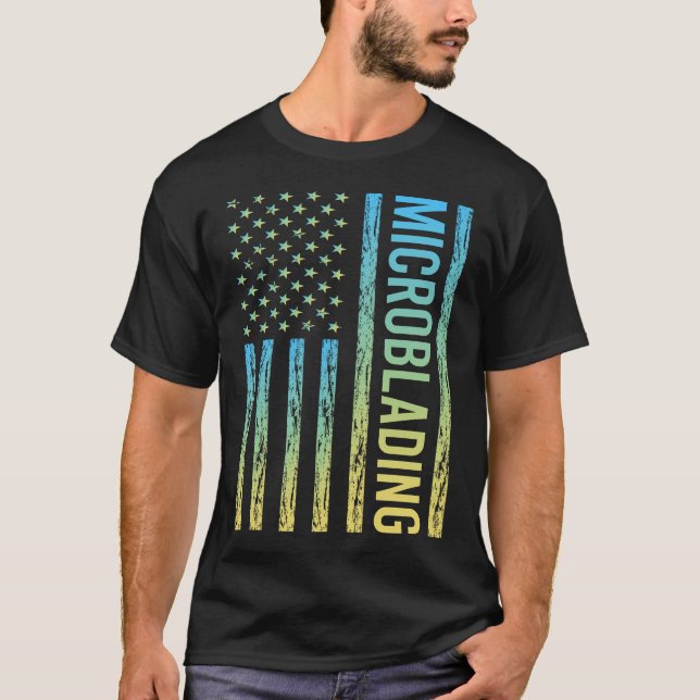 Gradient Flag Microblading Microblade T-Shirt (Front)