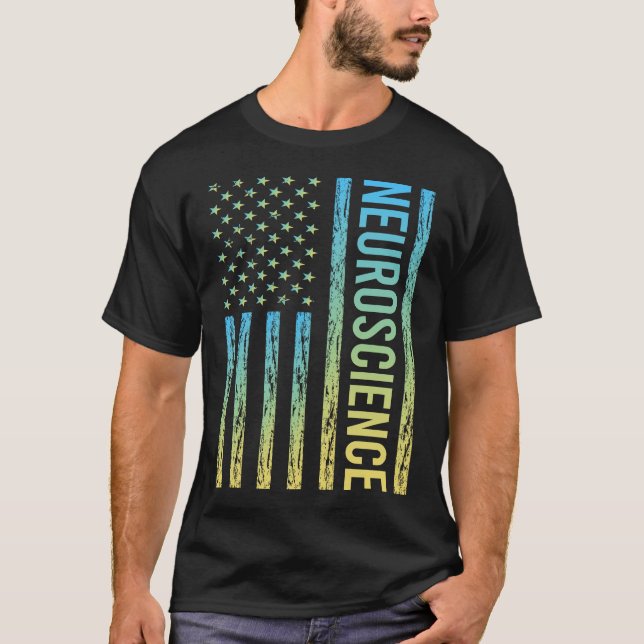 Gradient Flag Neuroscience Neuroscientist T-Shirt (Front)