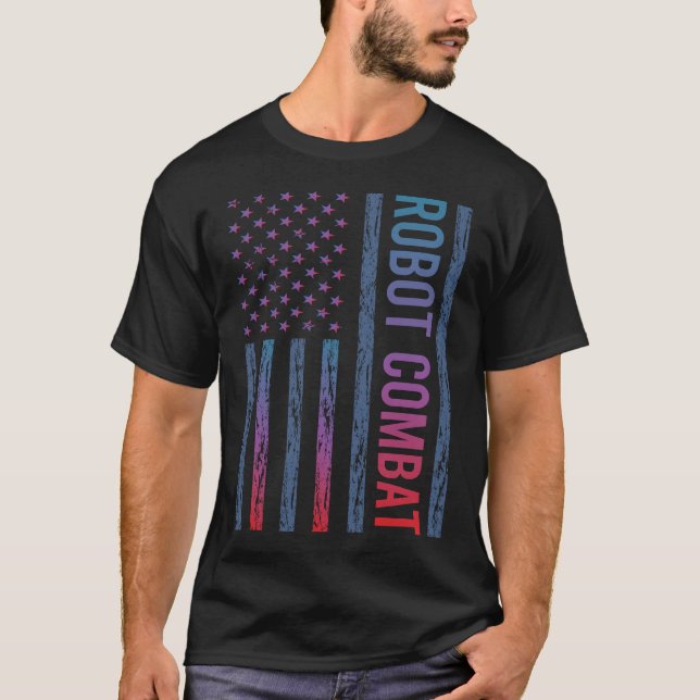 Gradient Flag Robot Combat Robots T-Shirt (Front)