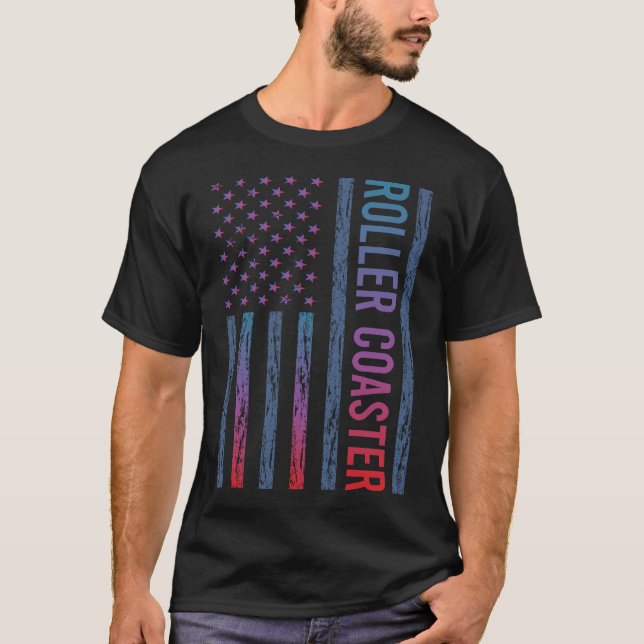 Gradient Flag Roller Coaster Rollercoaster  T-Shirt (Front)