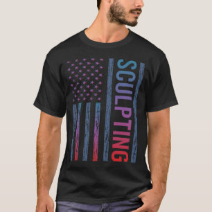 Gradient Flag Sculpting Sculptor Sculpture T-Shirt