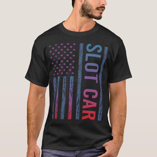 Gradient Flag Slot Cars Car Slotcar Slotcars T-Shirt (Front)