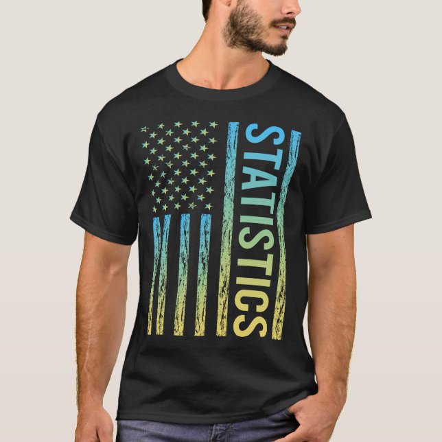 Gradient Flag Statistics T-Shirt (Front)