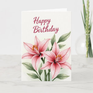 Gradient Flower Birthday Card