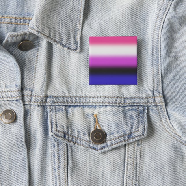 Gradient Genderfluid Pride Flag – Genderfluid Flag 15 Cm Square Badge (In Situ)