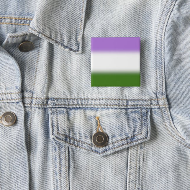 Gradient Genderqueer Pride Flag – Genderqueer Flag 15 Cm Square Badge (In Situ)