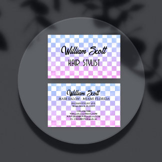 Gradient Geometric Hair Stylist business card