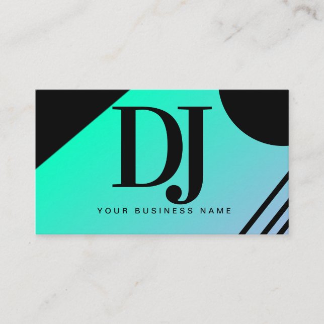 Gradient Geometric Shapes DJ Music Producer Business Card (Front)